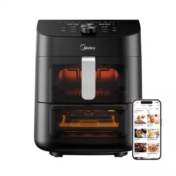 Gaisa fritieris Midea MAD1100DADK, 1850 W, dubultā ietilpība 4.4/6.4 L