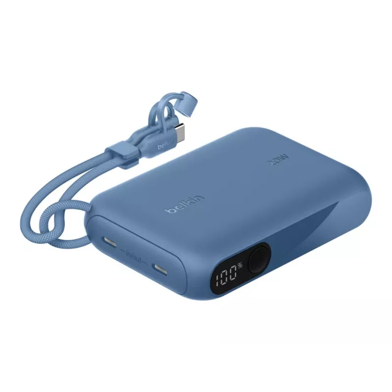 Ārējais akumulators Belkin BPB027HQBL 10000 mAh — Zils, 2× USB Type‑C pieslēgvietas