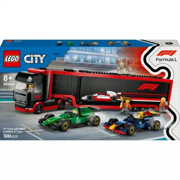 LEGO CITY 60445 F1 - Kravas auto ar RB20 un AMR24 F1 mašīnām