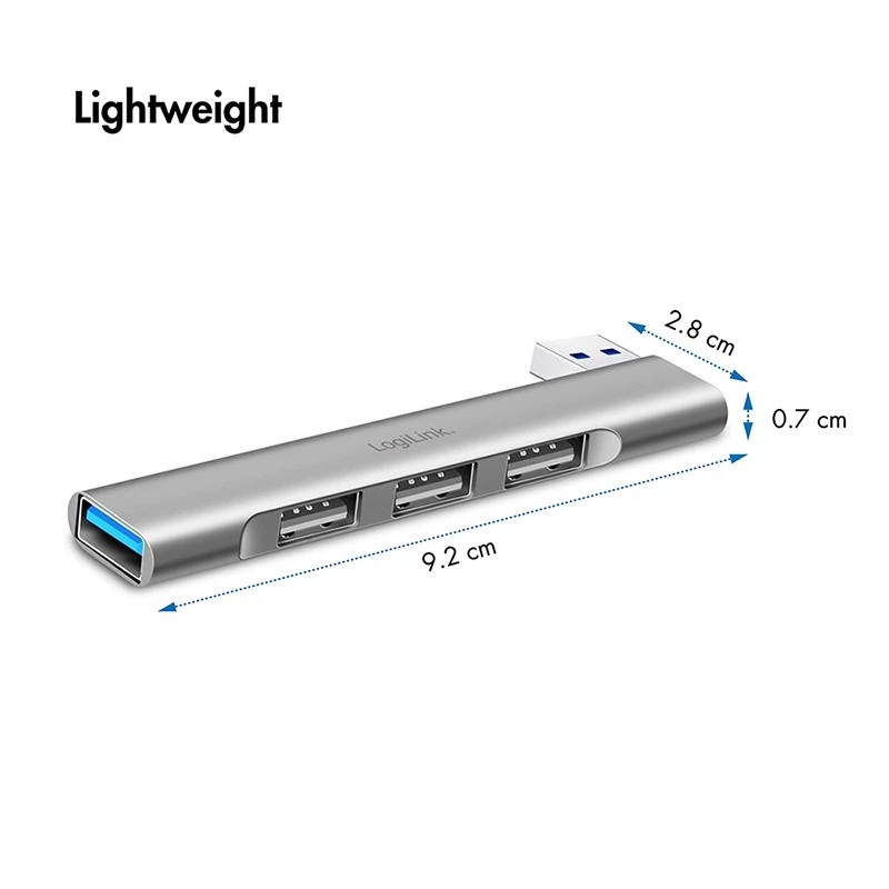 LogiLink USB 3.2 Gen1 centrmezgls 4 portu USB-A 1x USB3.0 AF 3x USB2.0 AF UA0436