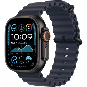 Band Apple 49mm Navy Ocean Band Extension Melns Titanium Finish