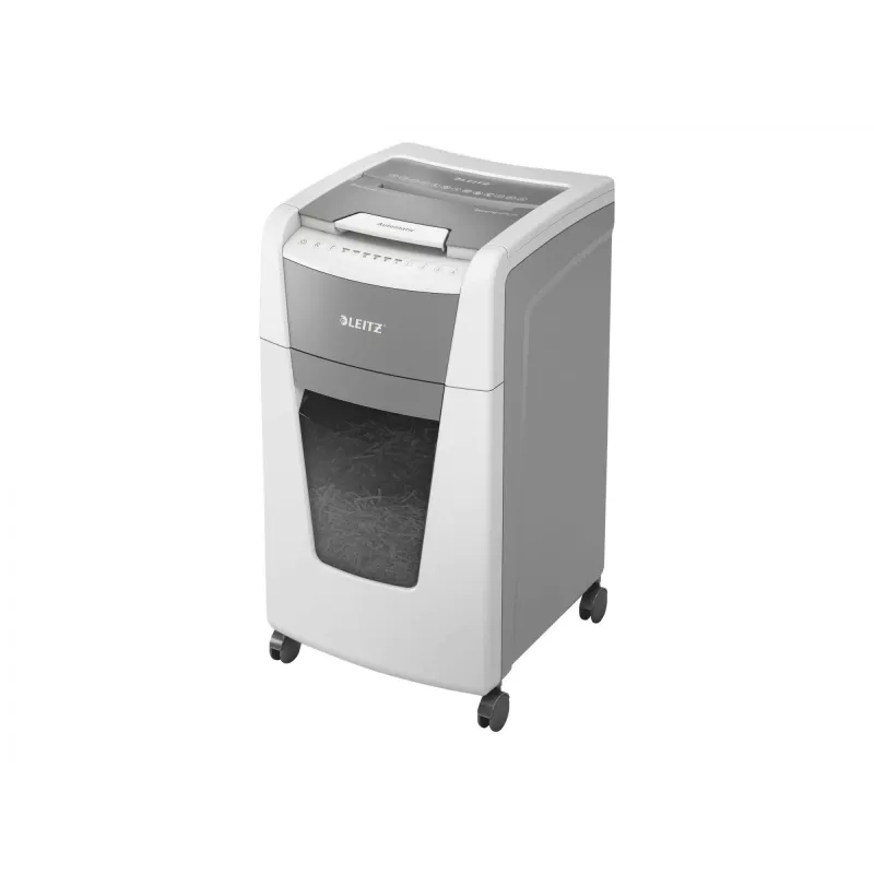 Leitz IQ Autofeed Office 300 automātiskais papīra smalcinātājs P4, krusta smalcināšana, 22 cm, 4 x 30 mm, 60 L, 500 lapas, 55 dB