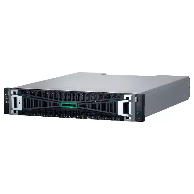 HPE MSA 2070 SFF 2x10/25GbE iSCSI 4-portu kontrolieris ar 12x3,84TB SSD un 4x10Gb iSCSI raiduztvērējiem 46TB krātuves masīvs