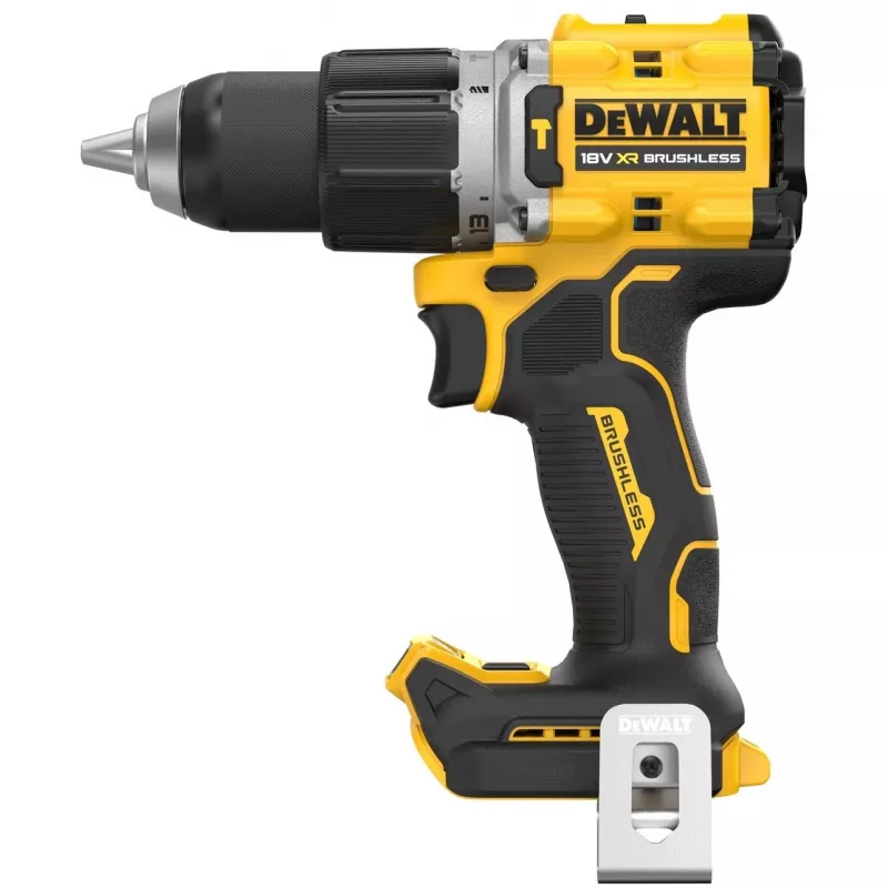 Pistoles roktura urbjmašīna DeWalt DCD805NT-XJ — 18 V bezsuku motors, 2000 apgr./min, 90 N·m, 13 mm patrona, 1,34 kg