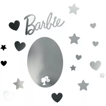 Spoguļa sienas uzlīme Paladone PP13751BR Barbie dizains – dekoratīva pašlīmējoša spoguļa uzlīme