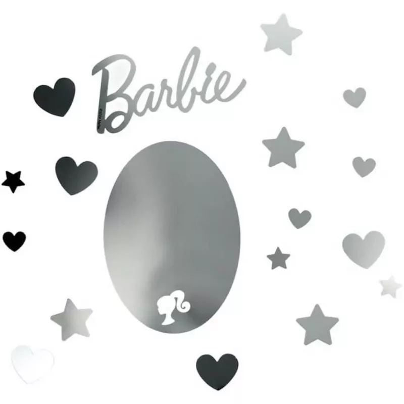 Spoguļa sienas uzlīme Paladone PP13751BR Barbie dizains – dekoratīva pašlīmējoša spoguļa uzlīme