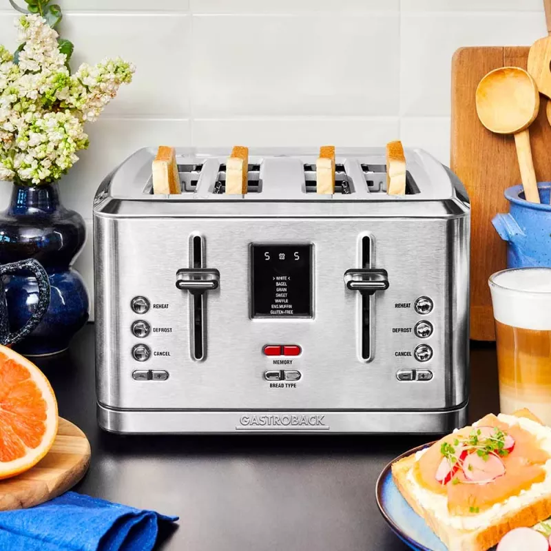 Gastroback Design Digital 4S 4 šķēļu 1900 W nerūsējošais tērauds