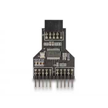 DeLOCK 60045 kabeļa savienotāju adapteris 9 kontaktu USB 2.0 2 x 9 kontaktu spraudnis Melns