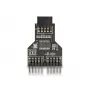 DeLOCK 60045 kabeļa savienotāju adapteris 9 kontaktu USB 2.0 2 x 9 kontaktu spraudnis Melns