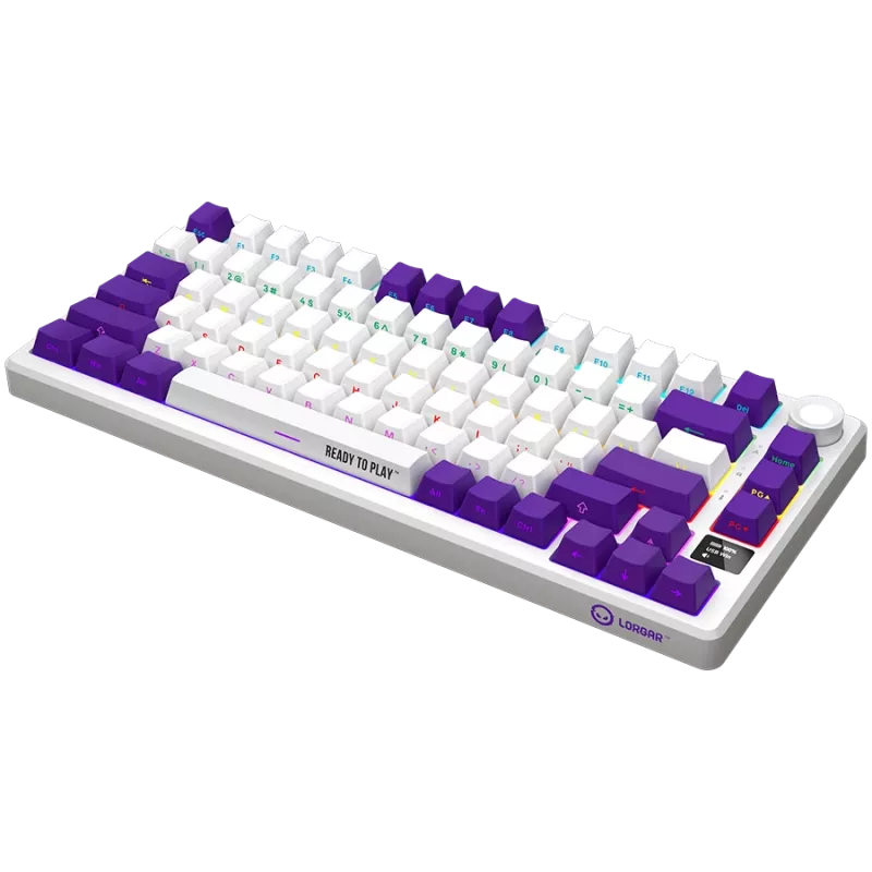 LORGAR KBP7075W, bezvadu 75% mehāniskā spēļu tastatūra Pro, balta, EN izkārtojums