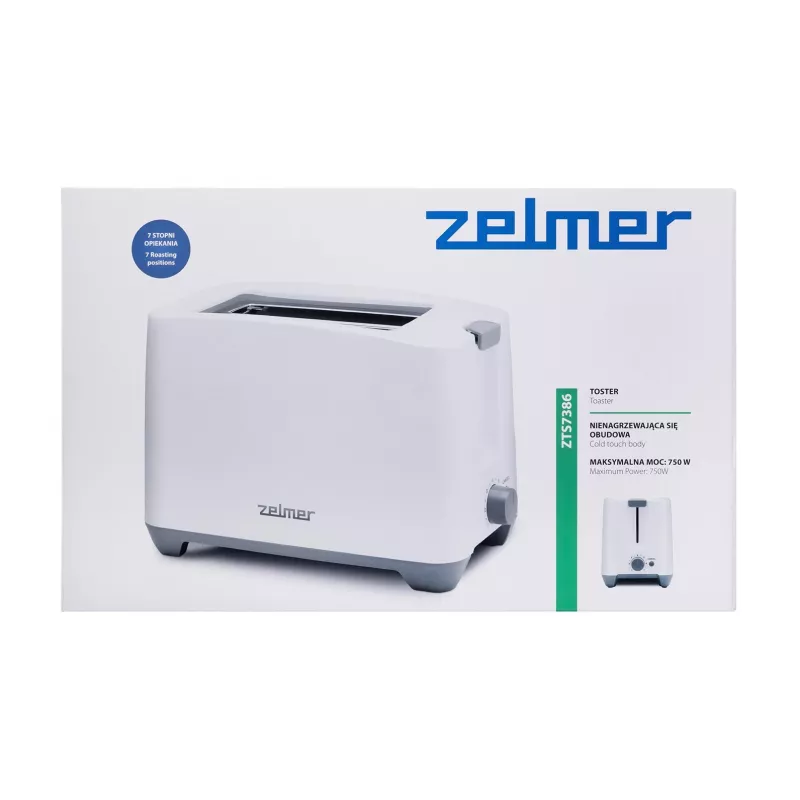 Zelmer ZTS7386 tosteris 2 šķēlēm 750 W Balts