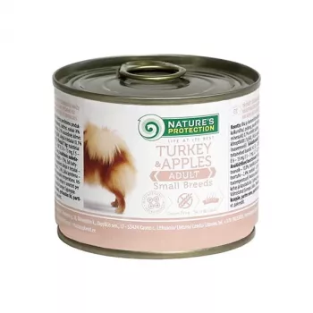 Mitrā suņu barība nature’s protection Adult Small — Turkey & Apples, 200 g, bez lipekļa, bez cukura, mazām šķirnēm
