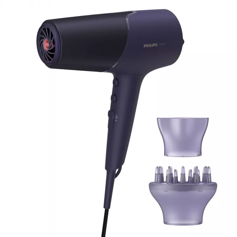 Matu žāvētājs Philips 5000 series BHD514/00, 2300 W, violets, 6 ātrumi, 6 siltuma līmeņi, jonu funkcija, aukstā gaisa padeve