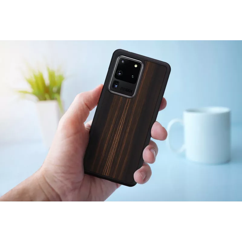 Telefona maciņš man and wood Galaxy S20 Ultra melnkoka melns — aizsargājošs viedtālruņa pārvalks