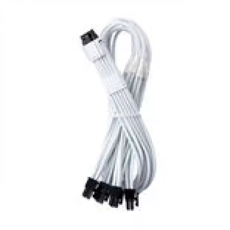 CableMod C-Series Pro ModMesh 16‑Pin līdz 4×8‑Pin pītais kabelis Corsair Type 3/4 barošanas blokiem, 60 cm, balts