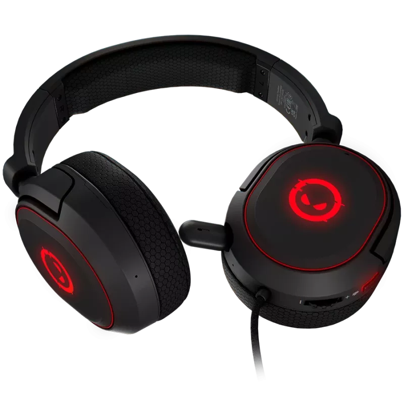 LORGAR Kaya 460, USB spēļu austiņas ar mikrofonu, CM108B, RGB fona apgaismojums, Plug&Play, USB-A savienojuma kabelis 2m, auduma ausu spilventiņi, izmērs: 192*184.7*88mm, 0.329kg, melns