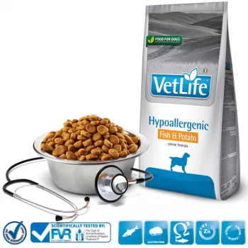 FARMINA Vet Life Hypoallergenic Canine Fish&Potato - sauso suņu barība - 12 kg
