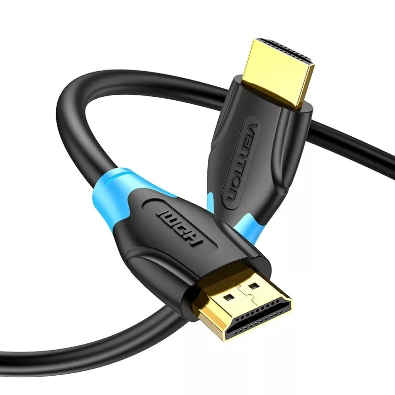 HDMI kabelis Vention AACBN 15 m, HDMI Type A to Type A, HDMI 2.0, 18 Gbit/s, ARC, apzeltīti kontakti, melns
