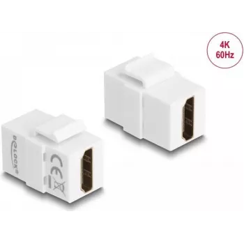 DeLOCK Keystone Module HDMI sieviešu uz HDMI sieviešu balts