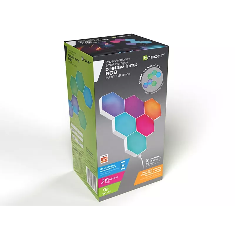 Padziļināti montējams RGB LED panelis TRACER Smart Hexagon Tracer 47256 Ambience TRAOSW47256
