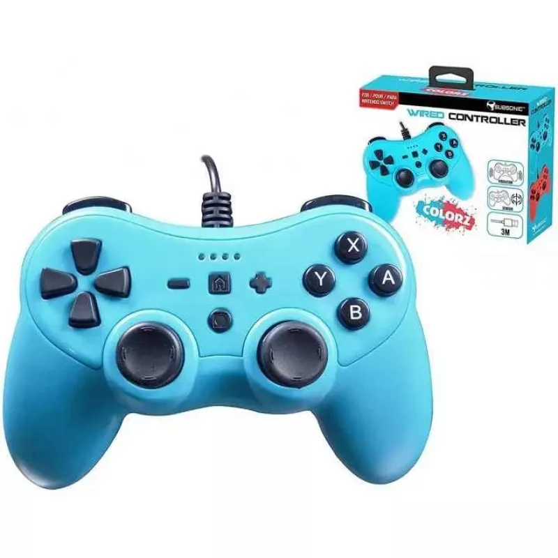 Vadu kontrolieris SUBSONIC SA5488-1 Neon Blue — priekš Nintendo Switch, vadu savienojums