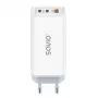 SAVIO LA-07 GaN 65W tīkla lādētājs, USB, QC4.0+, PD 3.0, Balts