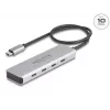 DeLOCK USB Type-C centrmezgls 10 Gbps 4 porti alumīnija pelēks