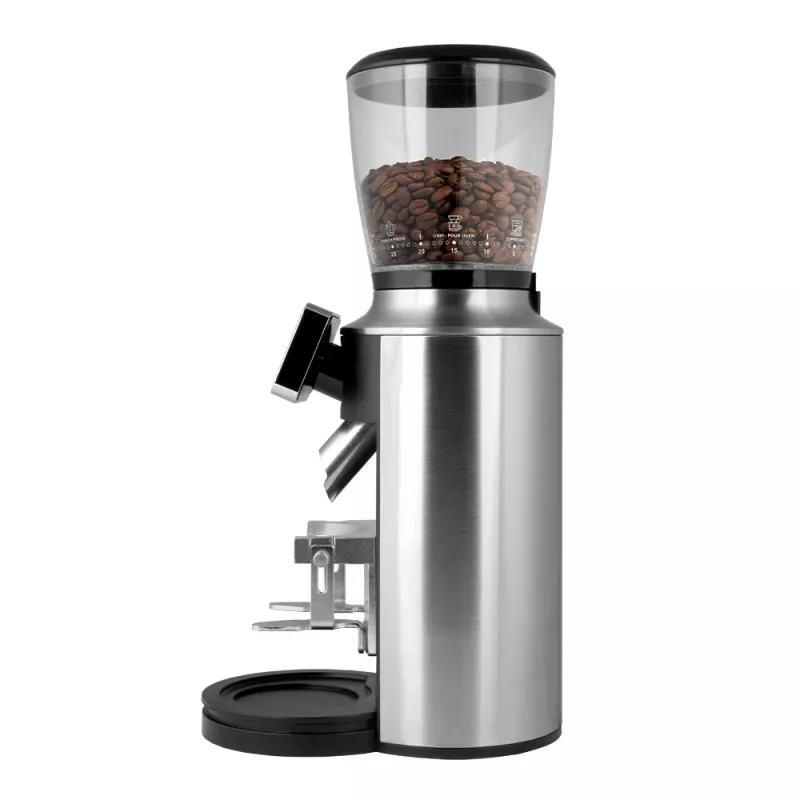 Burr coffee grinder GASTROBACK Design Pro Touch 30 — koniska dzirnakmens, 300 g tvertne, 150 W, melna/caurspīdīga