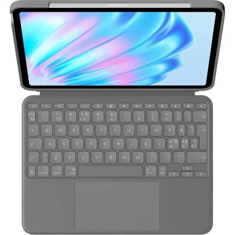 Klaviatūra Logitech Combo Touch QWERTY dāņu somu norvēģu zviedru Smart Connector pelēka