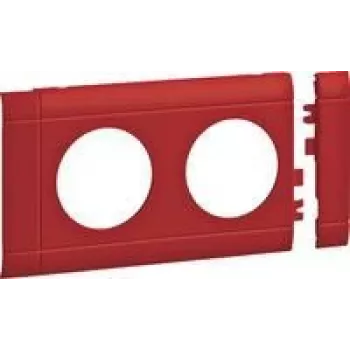 Hager vāka plāksne 2-vietīgai kontaktligzdai GB080203020 bezhalogēna ABS OT80mm sakraujama Sarkana 1 (GB080203020)