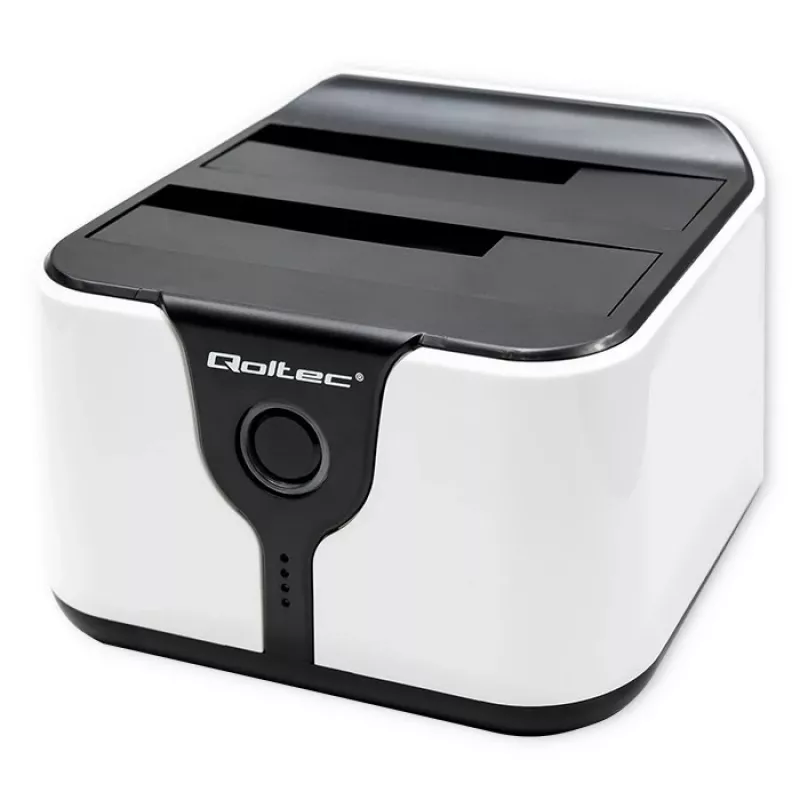 Qoltec 50309 HDD SSD 2.5 3.5 dokstacija | SATA III | USB 3.0 | Super ātrums 5Gb/s | ar klonēšanas funkciju