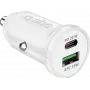 SBS auto lādētājs 12/24 V 1x Type C PD+ USB 2.1 A balts