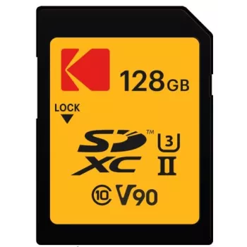 Atmiņas karte Kodak EKMSD128GUHS2V2K SDXC UHS-II 128 GB, lasīšana 300 MB/s, rakstīšana 270 MB/s, U3 V90, Class 10