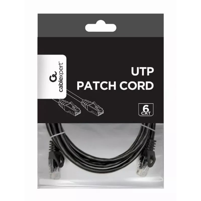 Tīkla kabelis Gembird PP6U-2M/BK RJ-45 Cat6 2m Melns