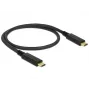 USB kabelis DeLOCK 83042 USB 3.2 Gen 2 0,5 m USB C melns