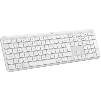 Logitech K950 Signature plāns tastatūra birojam, RF bezvadu + Bluetooth, QWERTY US International, balta