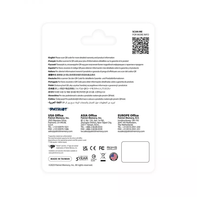 Cietvielu disks PATRIOT P410 1 TB M.2 NVMe, 5 Gbit/s, 1000 GB