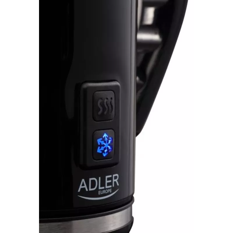 Automātiskais piena putotājs/sildītājs Adler AD 4478 — nerūsējošā tērauda bļoda, 240 ml tilpums, 500 W, karsts un auksts