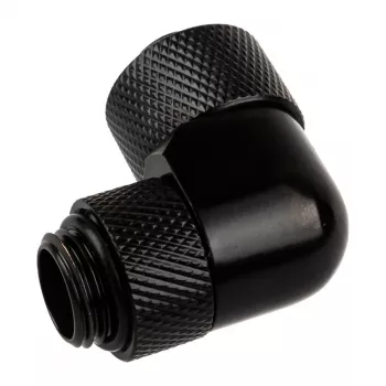 Alphacool Eiszapfen 13/10mm compression 90° rotatable G1/4 - Flüssigkühlsystemarmatur - Deep Black, mattschwarz (17230)