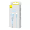3in1 USB kabelis Baseus StarSpeed Series, USB-C + Micro + Lightning 3,5A, 1,2m (Zils)