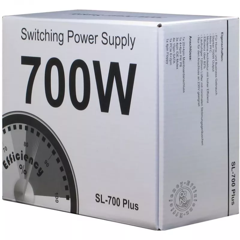 Inter-Tech SL-700 Plus - Barošanas bloks (iekšējais) - ATX12V 2,4 - AC 230 V - 700 W - aktīvais PFC (88882141)