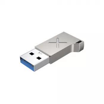 USB-A savienotāju adapteris Unitek A1034NI, sudrabains, USB 2.0/3.2 Gen1, līdz 5 Gbit/s, cinka korpuss, 36×16,7×5,7 mm