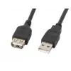 Lanberg CA-USBE-10CC-0050-BK USB kabelis 5 m USB 2.0 USB A Melns (CA-USBE-10CC-0050-BK)