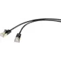 Renkforce RJ45 RF-4538188 tīkla kabelis, komutācijas kabelis CAT 8.1 F/FTP 1,00 m melns, īpaši plāns, zeltīti spraudņa kontakti (RF-4538188)
