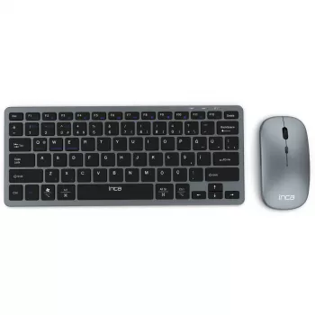 INCA IBK-572BT bezvadu tastatūras un peles komplekts, pelēkā krāsā