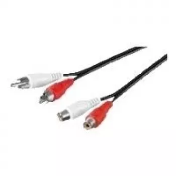 Wentronic Goobay RCA pagarinātājs, 10 m - 2x RCA kontaktdakša (Audio kreisā/labā) > 2x RCA ligzda (Audio kreisā/labā) (50437)