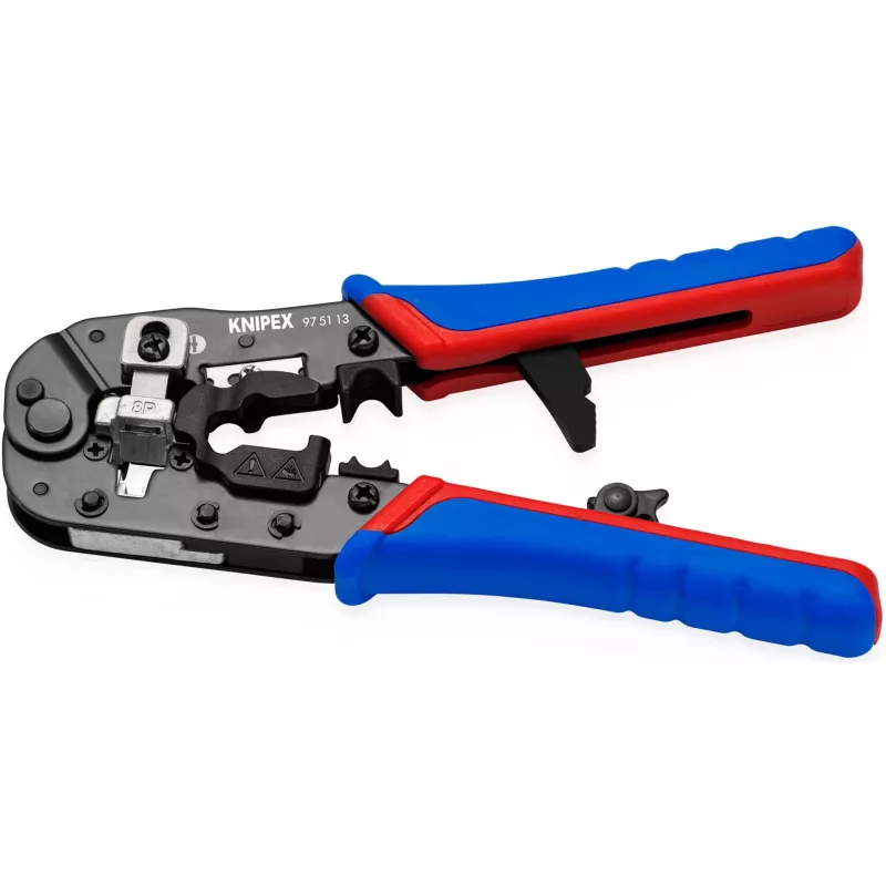 Knipex 97 51 13 kabeļu presētājs Gofrēšanas instruments Melns, Zils, Sarkans