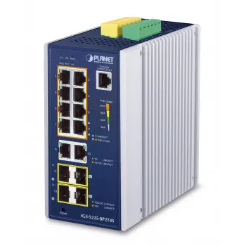Pārvaldāms slēdzis PLANET IP30 rūpnieciskais L2+/L4 8 portu Gigabit Ethernet