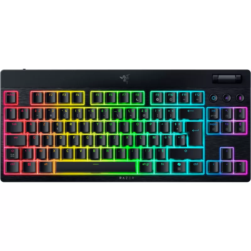 MelnsWidow V4 Low-Profile TKL HyperSpeed, spēļu tastatūra melna, DE izkārtojums, Razer Low-Profile oranža