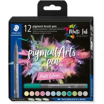 Brush Pen Staedtler Pigment Arts Pasteļkrāsas 12 gab.
